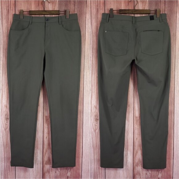 *READ* Vuori Mens Size 33X31.5 Meta Pants Athletic Slim Fit Stretch Green V430 - Picture 1 of 11